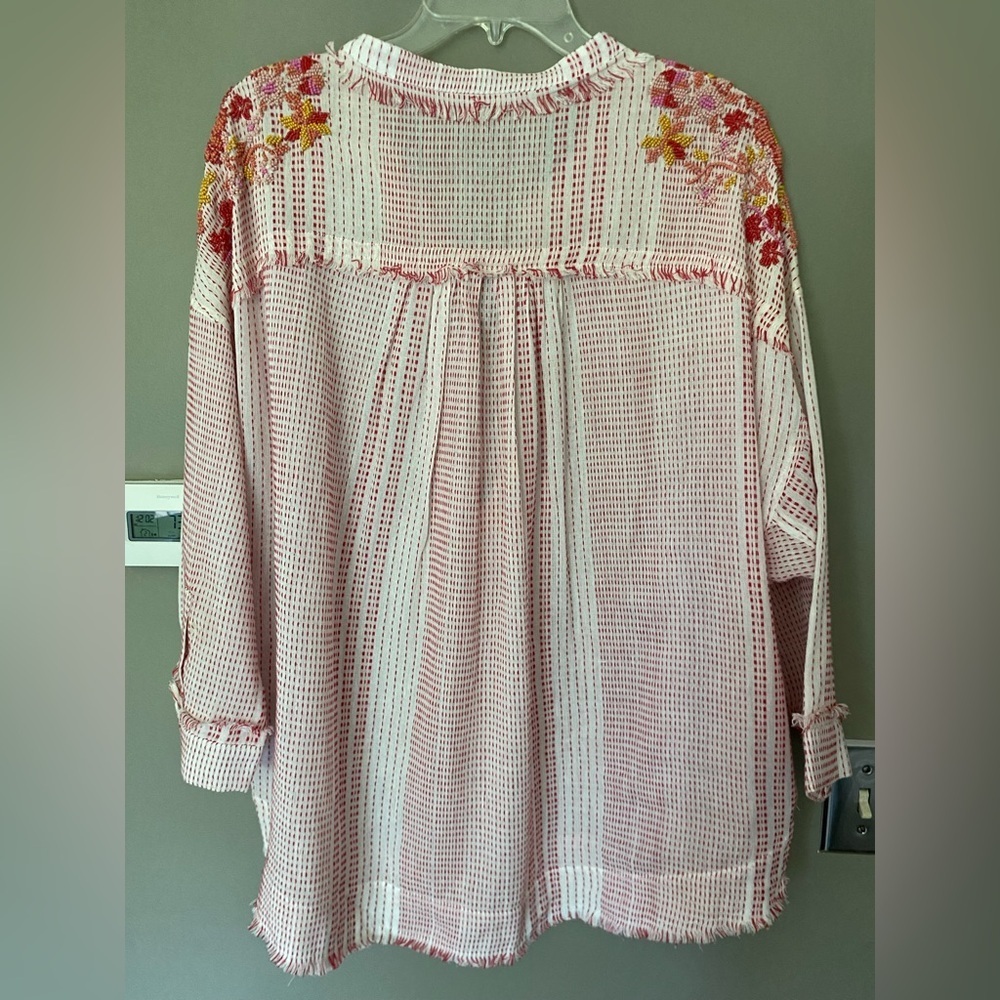 JOHNNY WAS Jacque Embellished Beaded Boho Tunic Top Size Medium - Picture 6 of 14